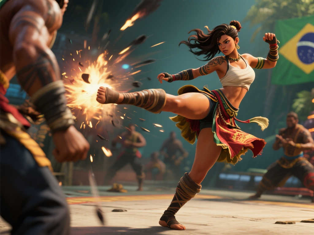 《街头霸王6》艾琳娜登场:魅力四射的黑皮美少女! 《街头霸王6》艾琳娜登场:魅力四射的黑皮美少女!